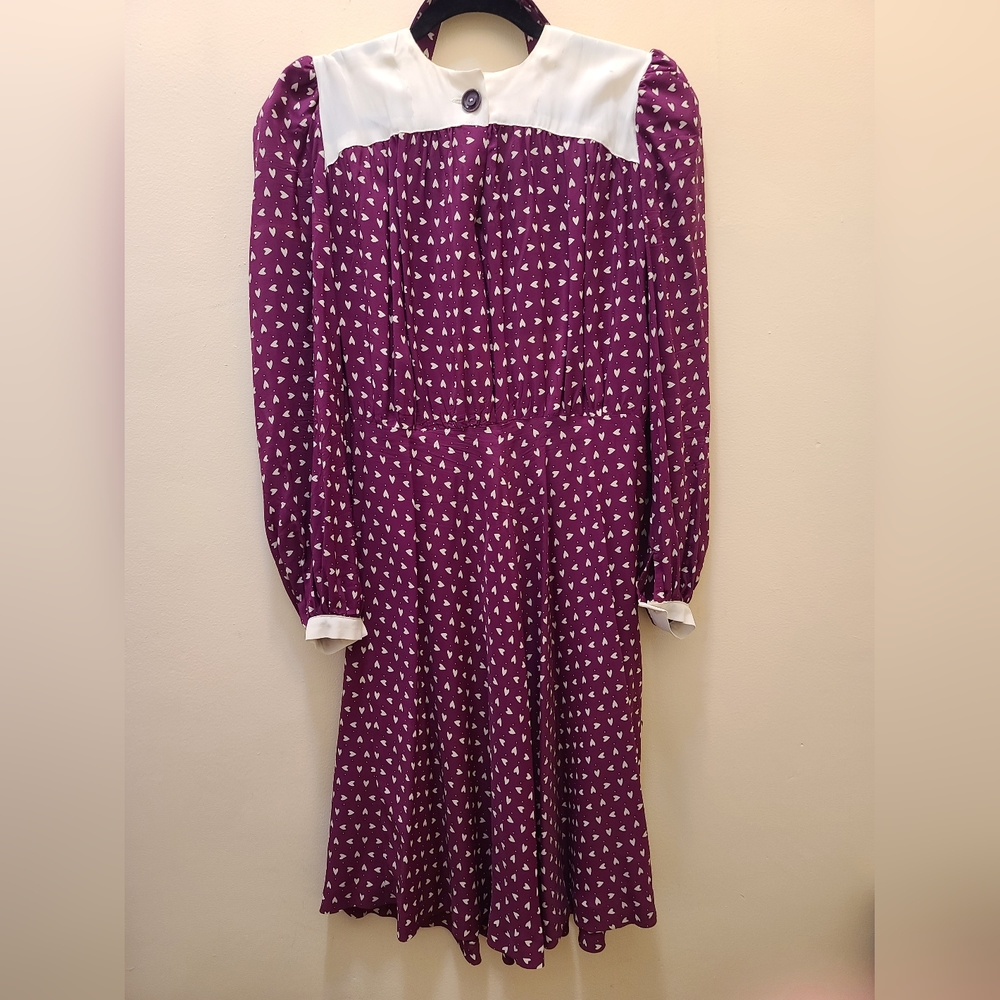 1940s Repro Heart Print Dress by Carolyn Carter